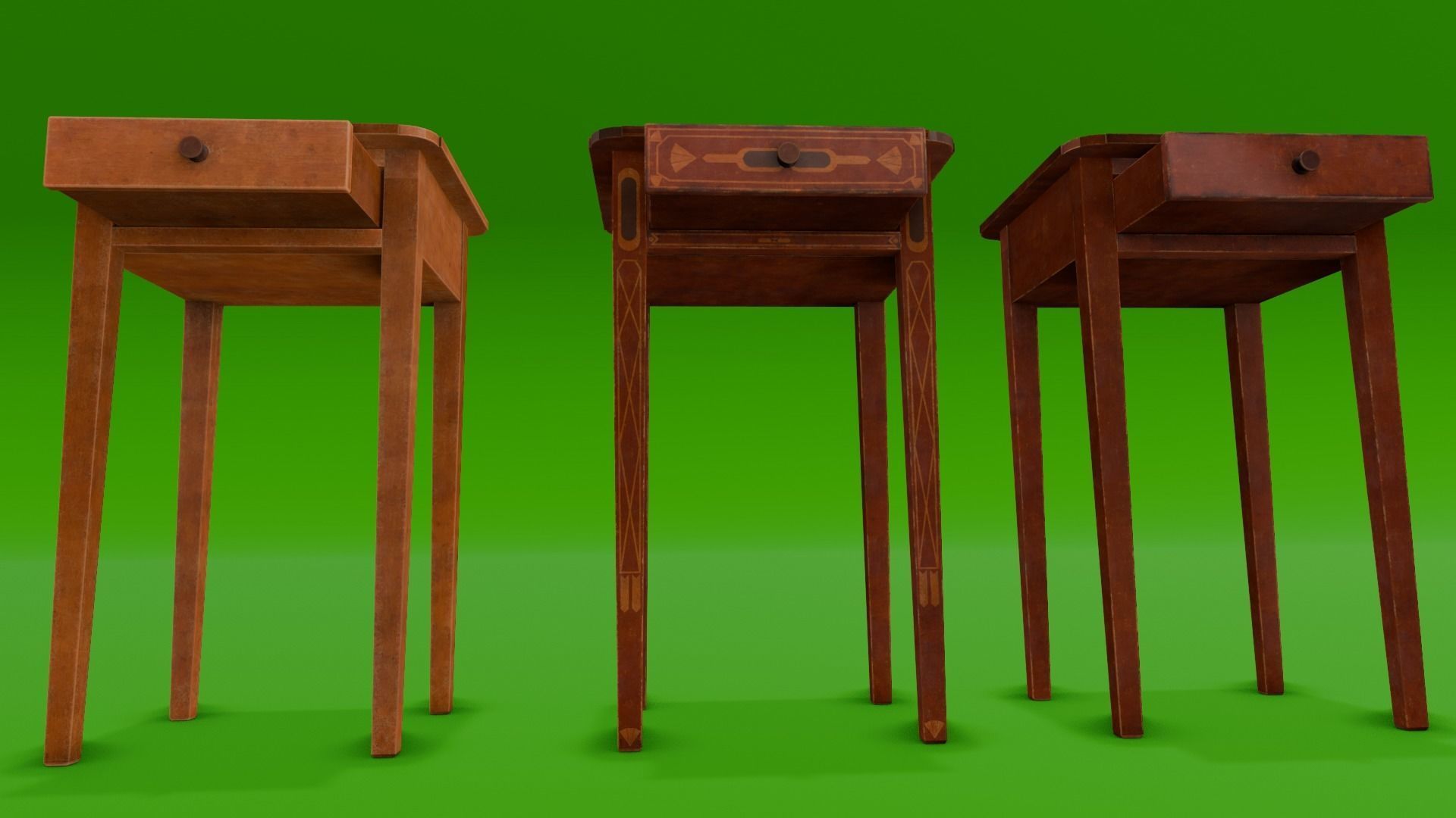 Wooden Drawer Pack 3D Model Low-poly 3D model_8