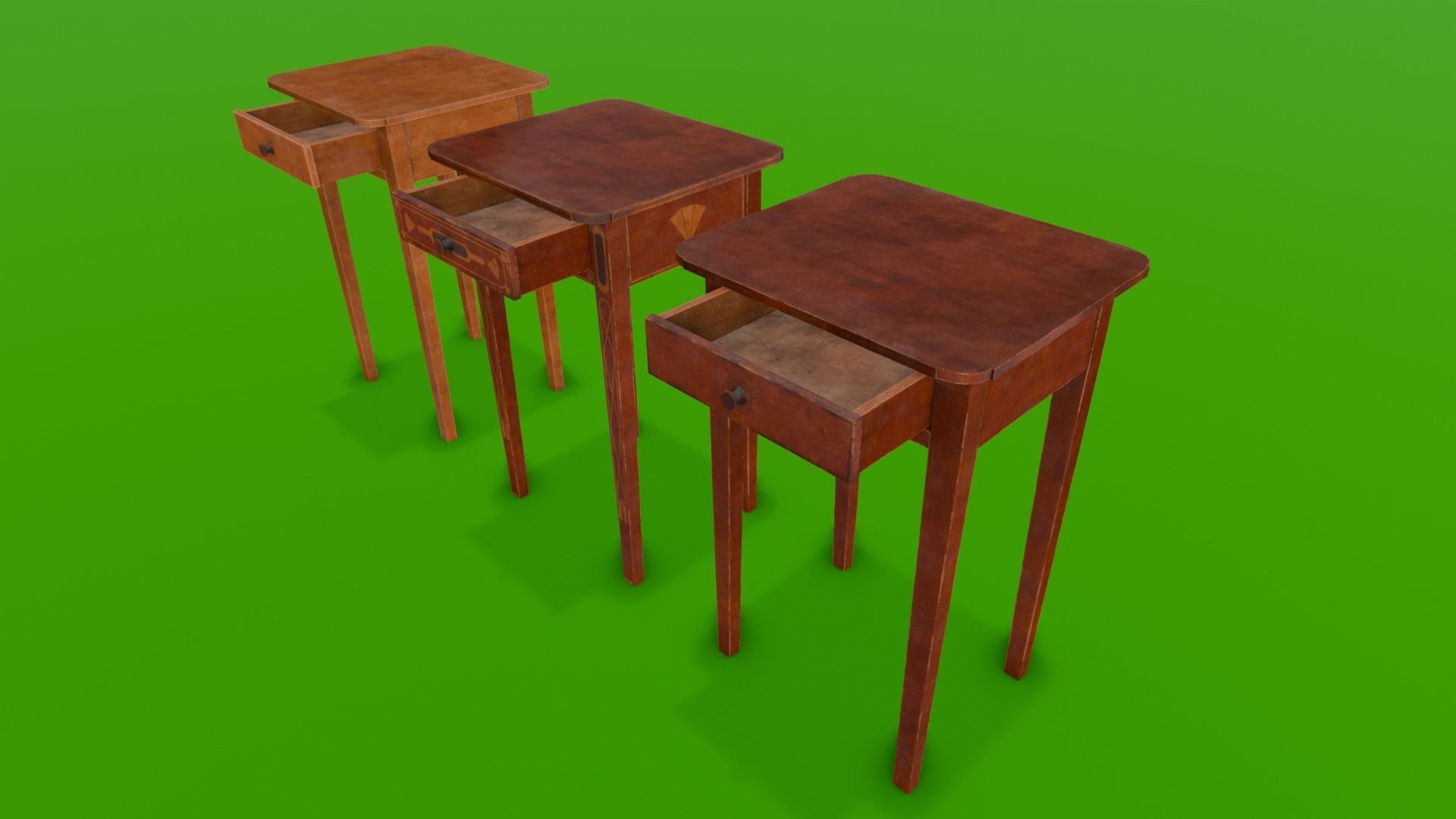 Wooden Drawer Pack 3D Model Low-poly 3D model_15