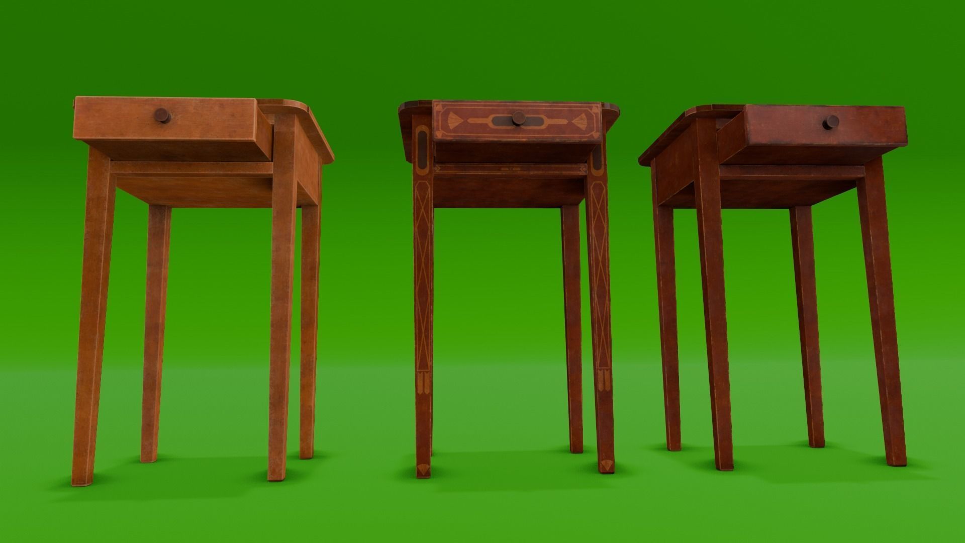 Wooden Drawer Pack 3D Model Low-poly 3D model_7
