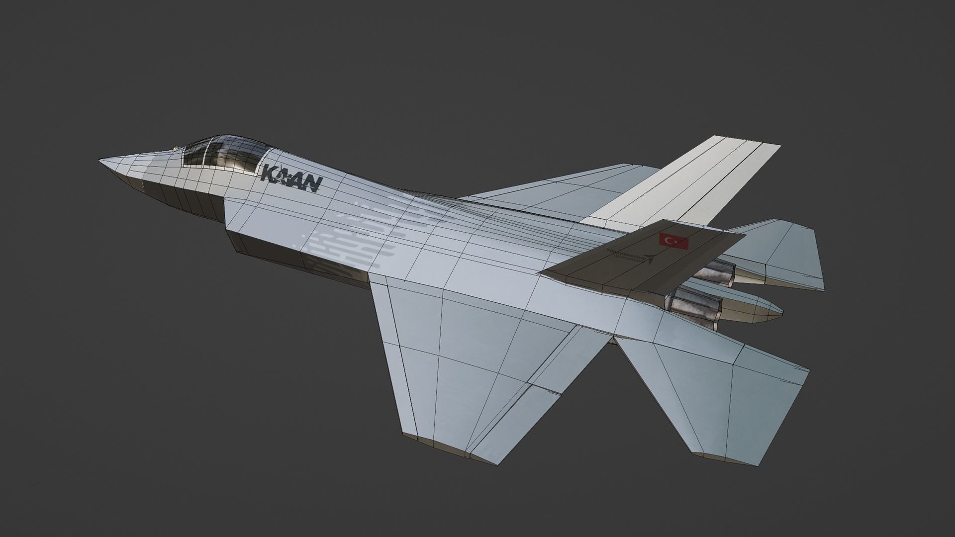TUSAS KAAN Low-poly 3D model_5