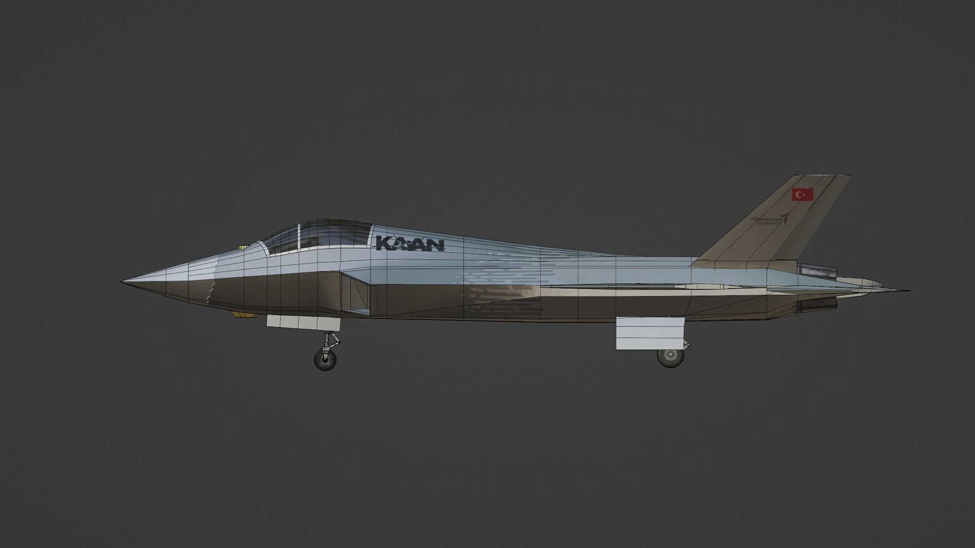 TUSAS KAAN Low-poly 3D model_7