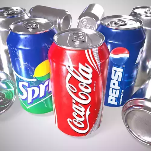 Soft Drink Cola Pepsi Sprite Can