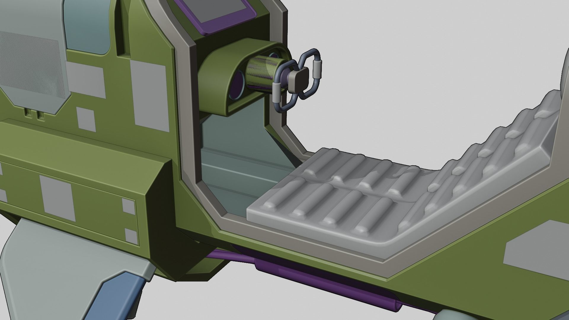 spacecraft Low-poly 3D model_4