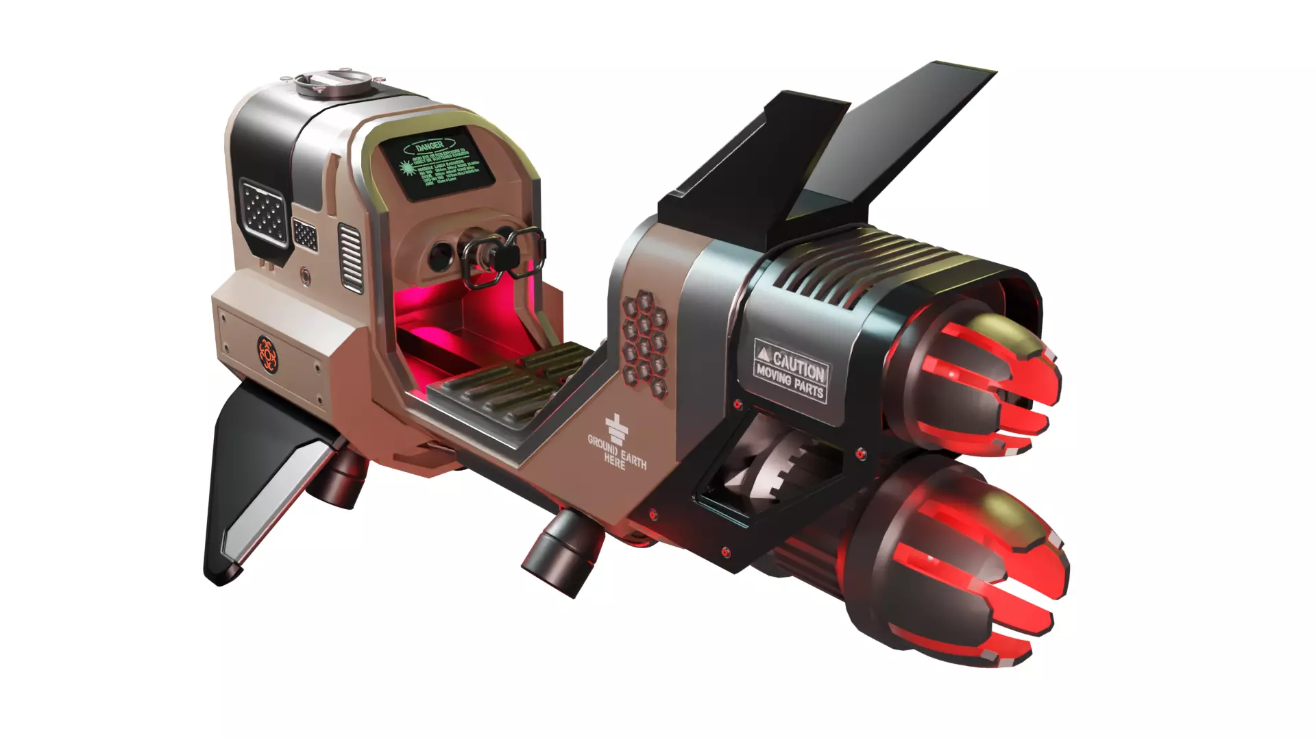 spacecraft Low-poly 3D model_0