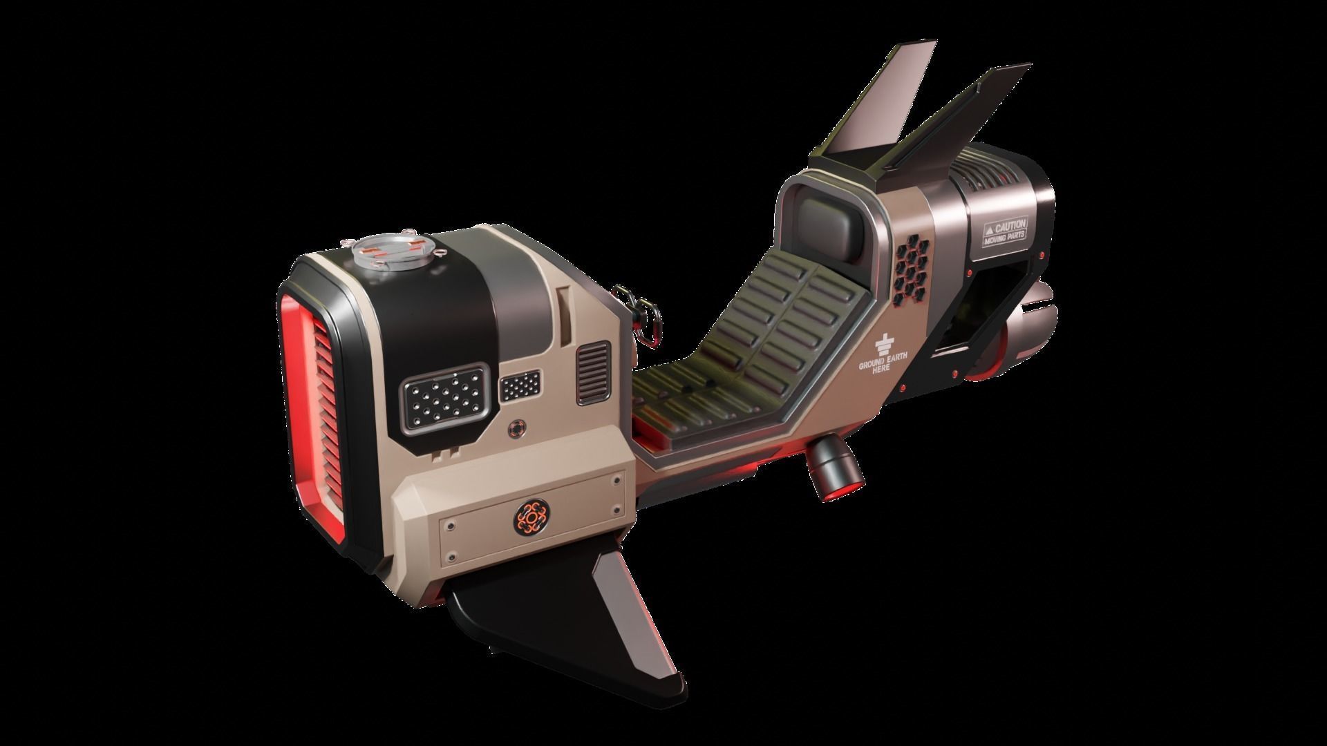 spacecraft Low-poly 3D model_1