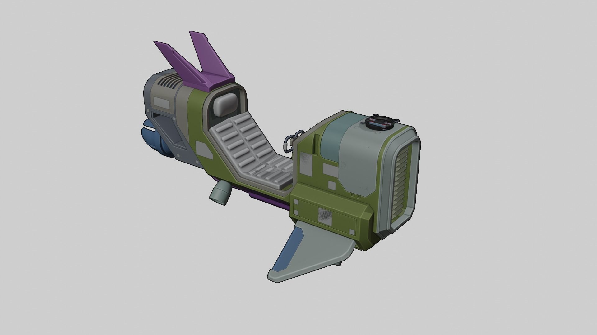 spacecraft Low-poly 3D model_3
