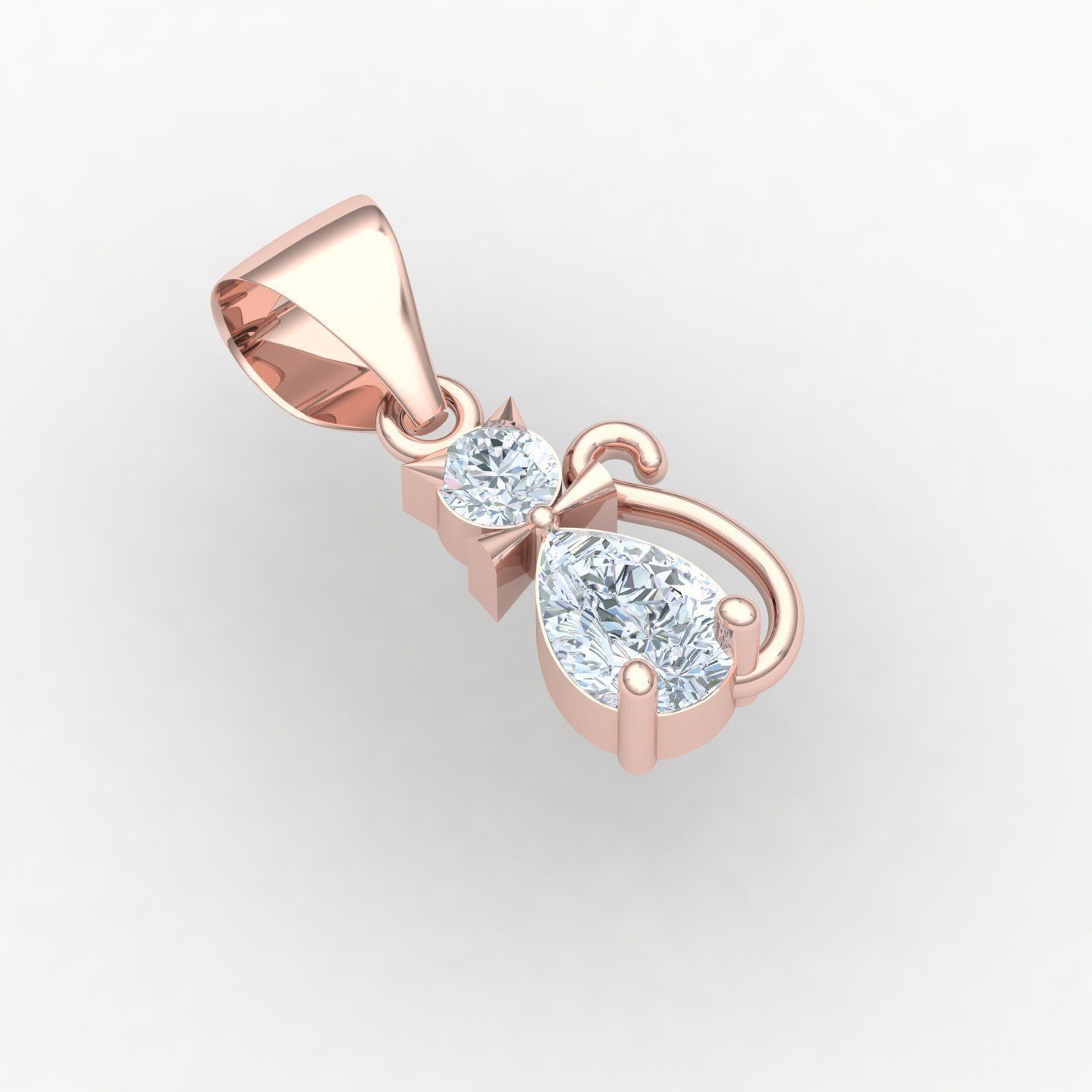 Cat pendant 01 3D print model_7