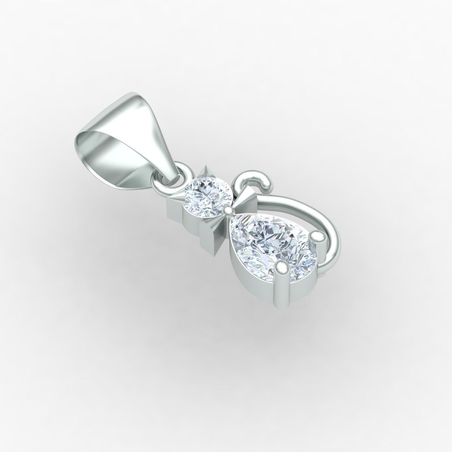 Cat pendant 01 3D print model_4