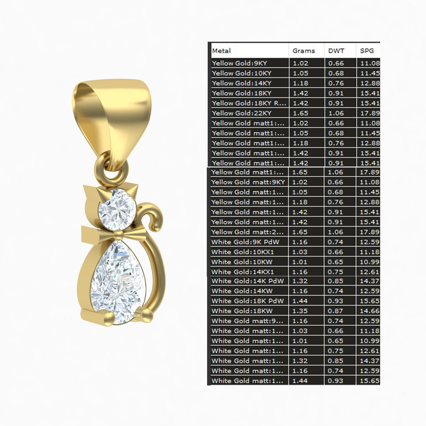 Cat pendant 01 3D print model_10