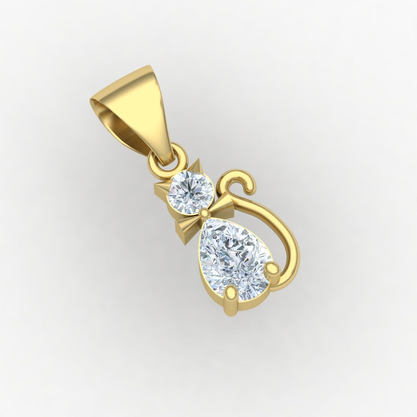 Cat pendant 01 3D print model_1