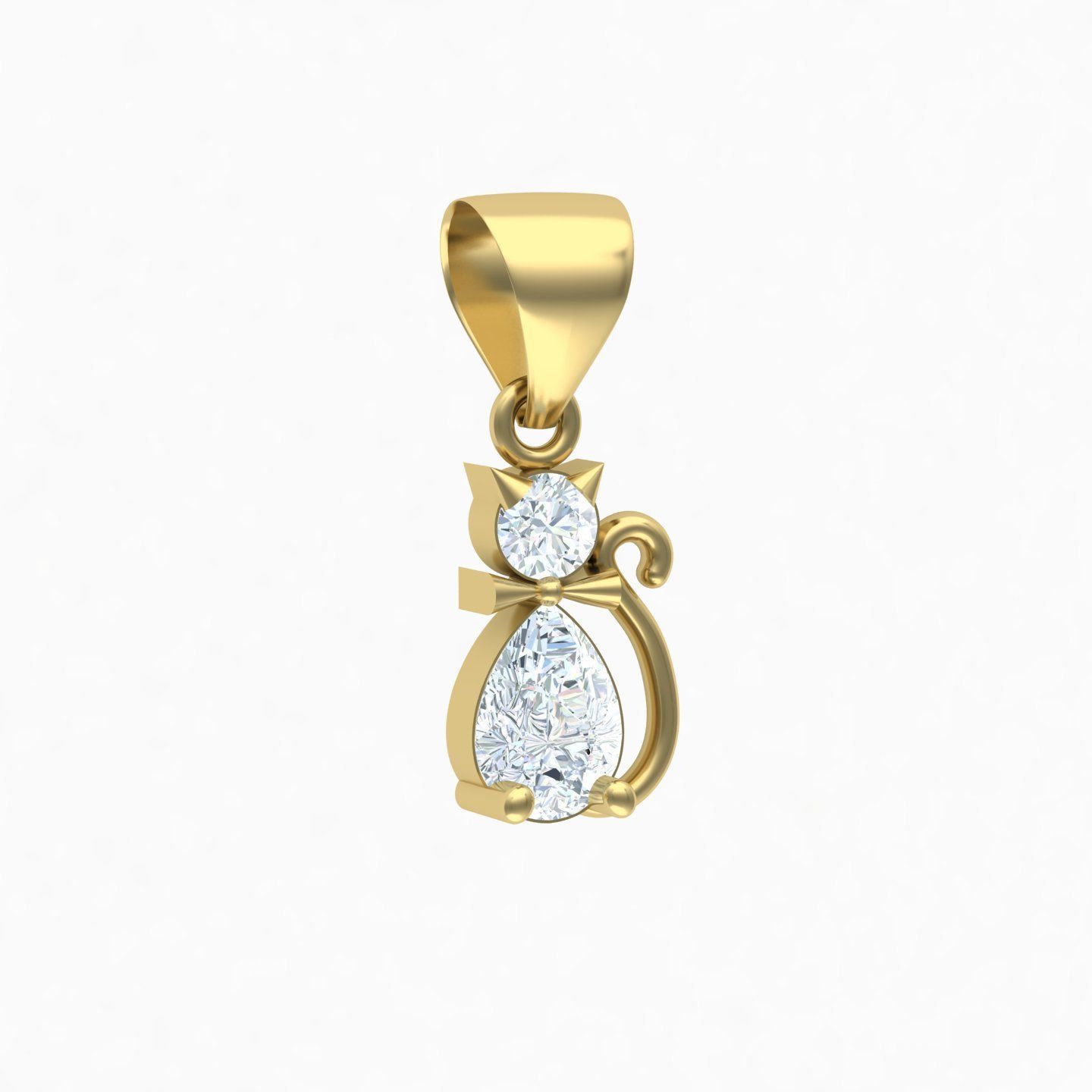 Cat pendant 01 3D print model_9