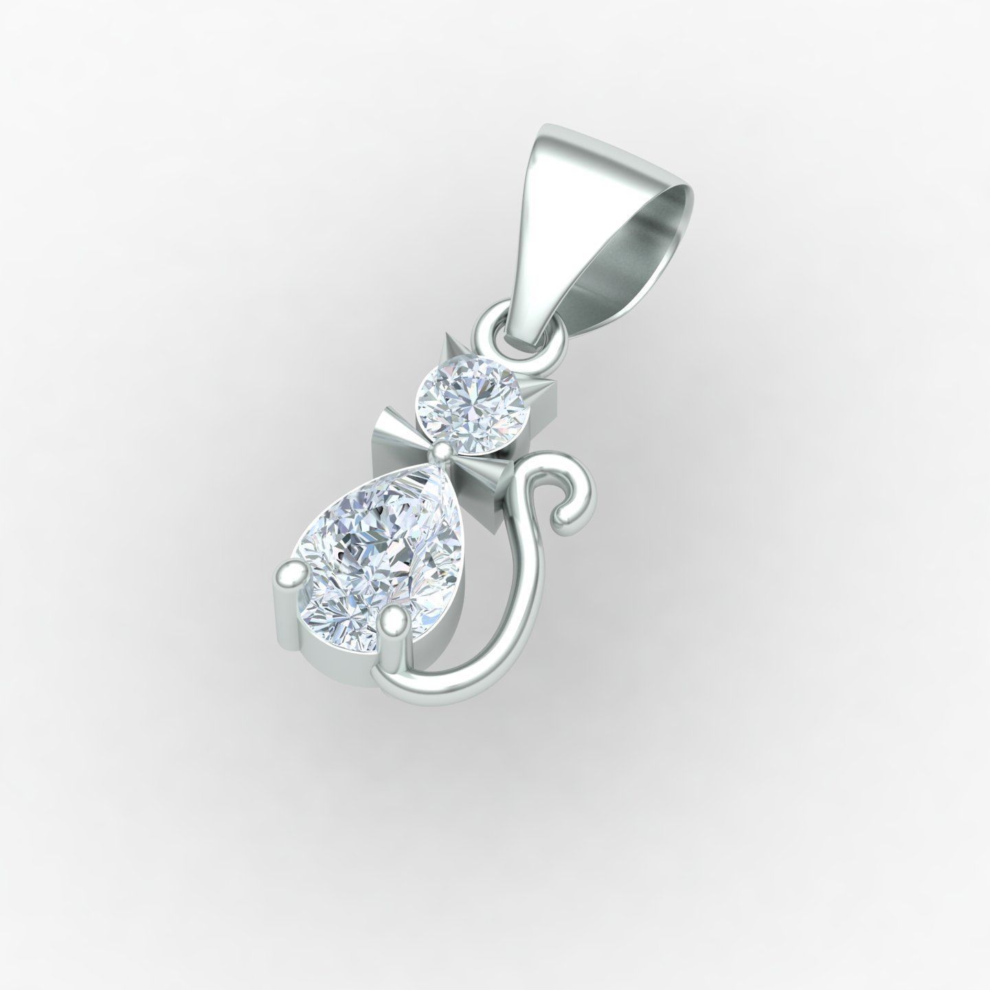 Cat pendant 01 3D print model_5