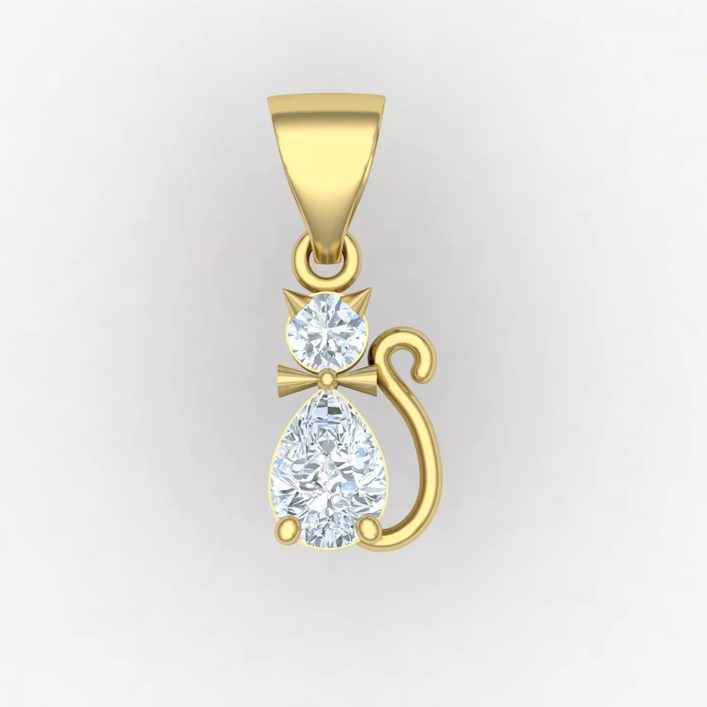 Cat pendant 01 3D print model_0