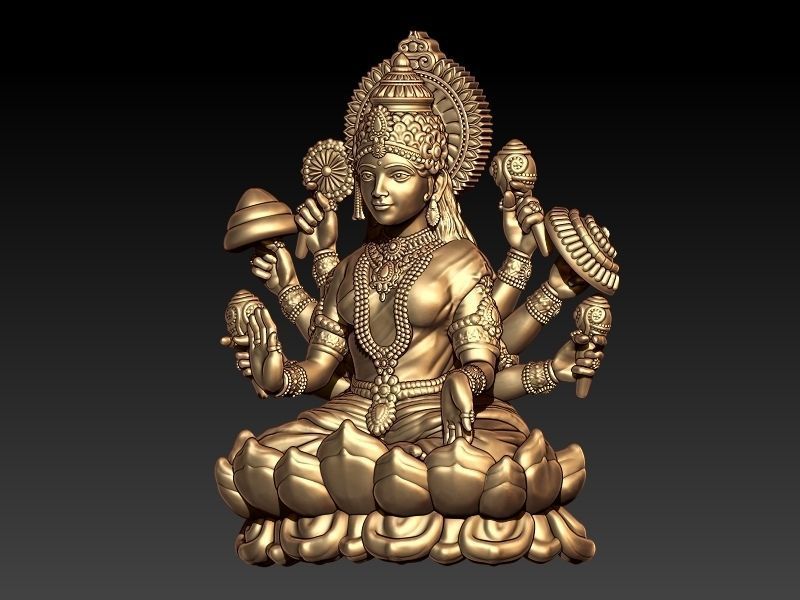 Asth Laxmiji Pendant 3D print model_1