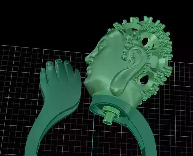 ring head buddha diamond