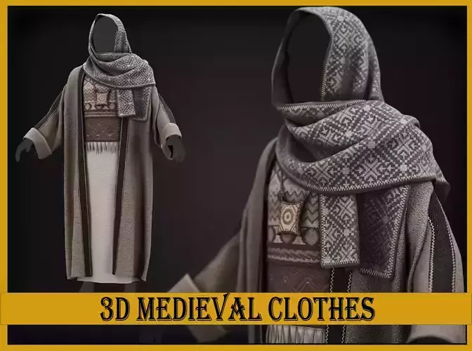 3D traditional character clothing 3D model