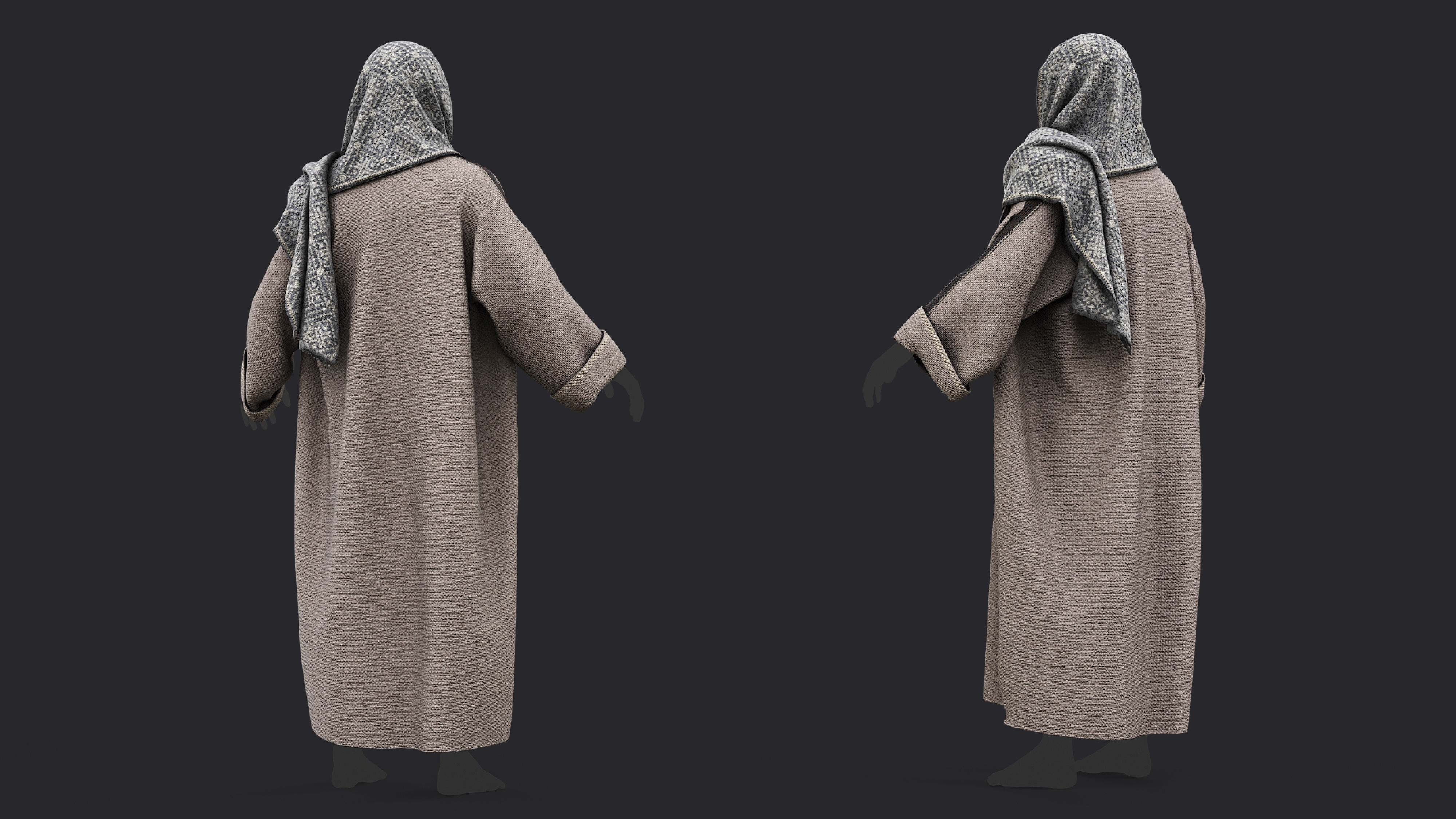 3D traditional character clothing 3D model_3