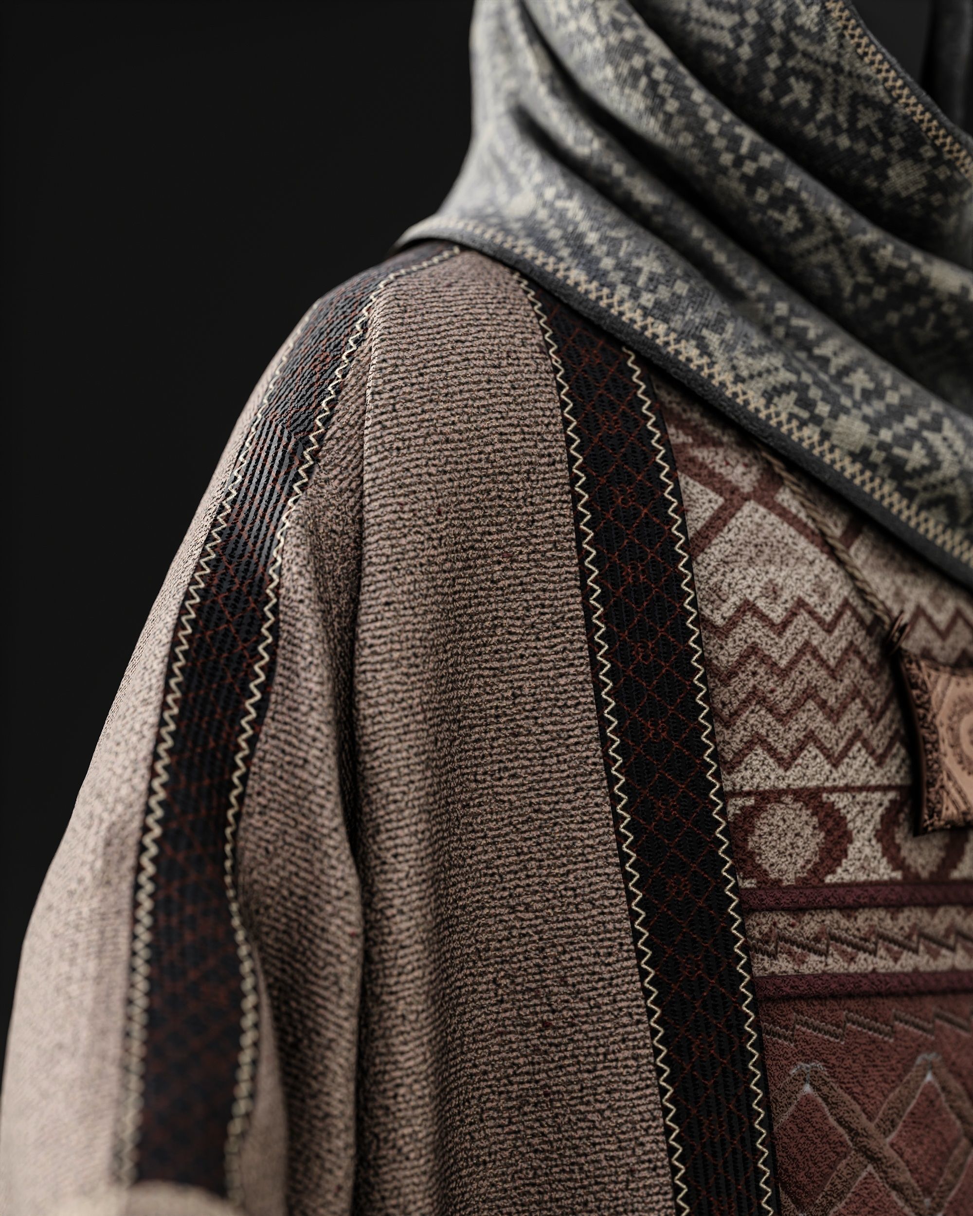 3D traditional character clothing 3D model_9