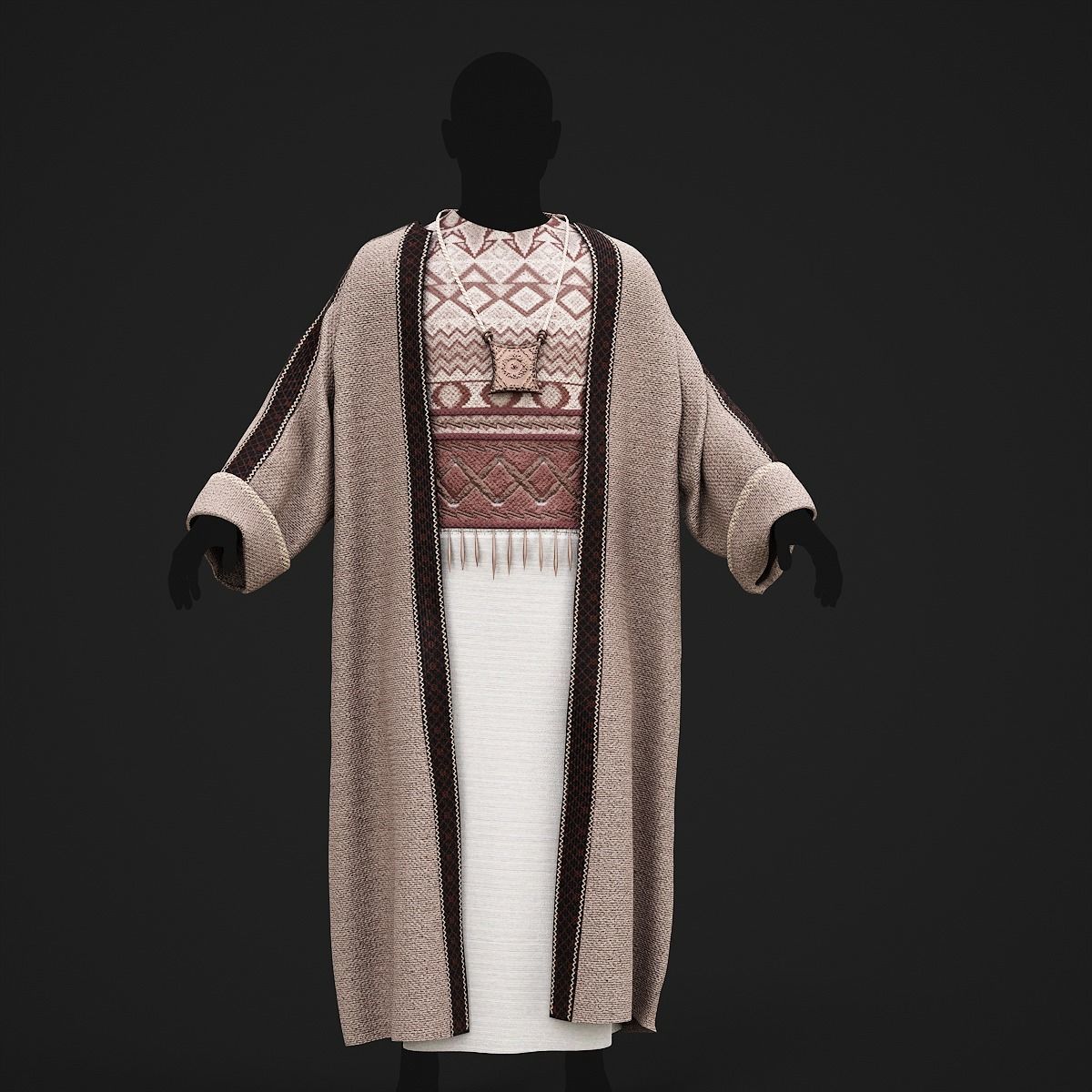 3D traditional character clothing 3D model_10