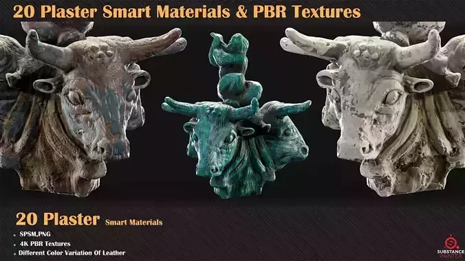 20 Plaster Smart Materials and PBR Textures - VOL 05  