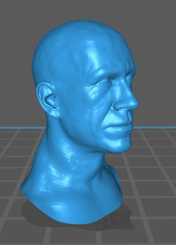 Chuck norris base head likeness 3D print model_1