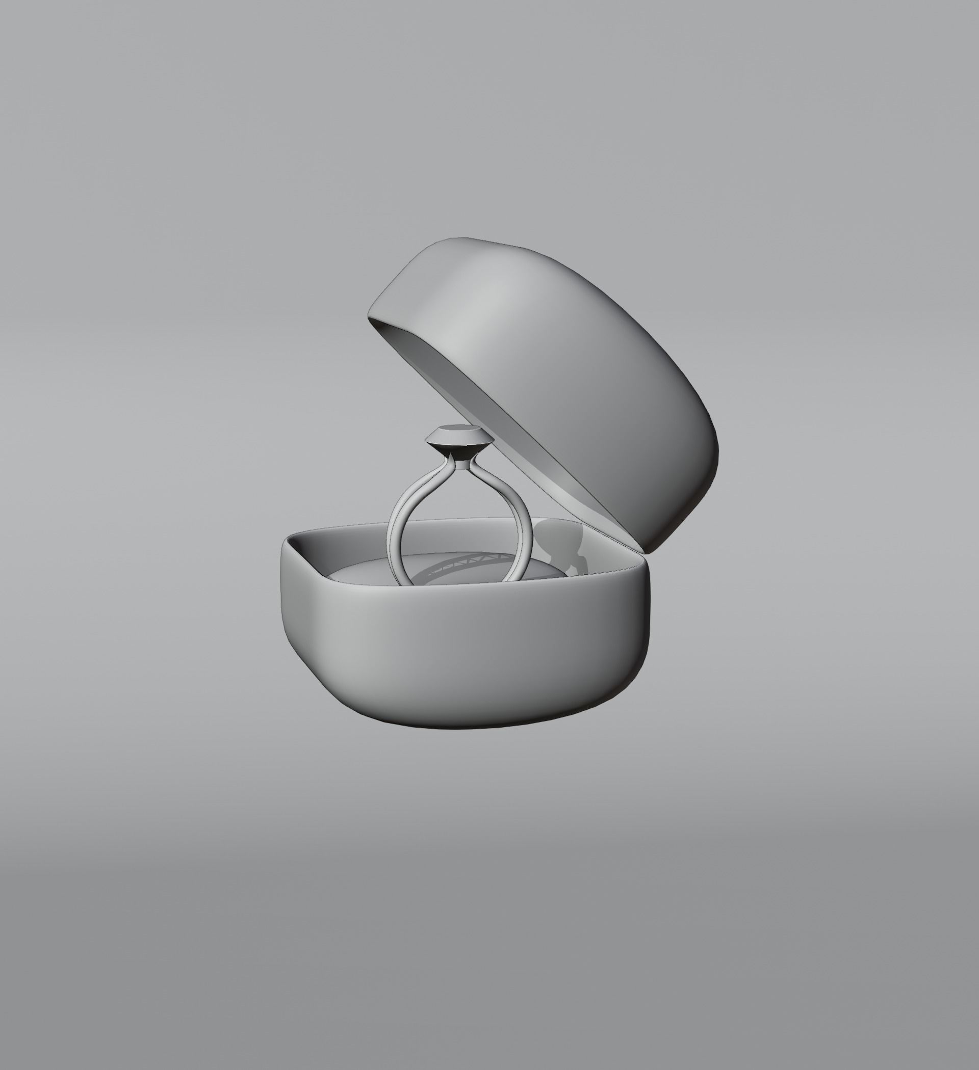 Gold Women Diamond Ring 3D print model 3D print model Low-poly 3D model_3