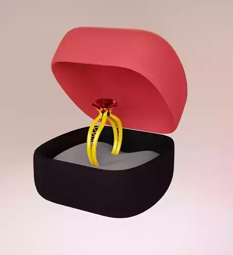 Gold Women Diamond Ring 3D print model 3D print model