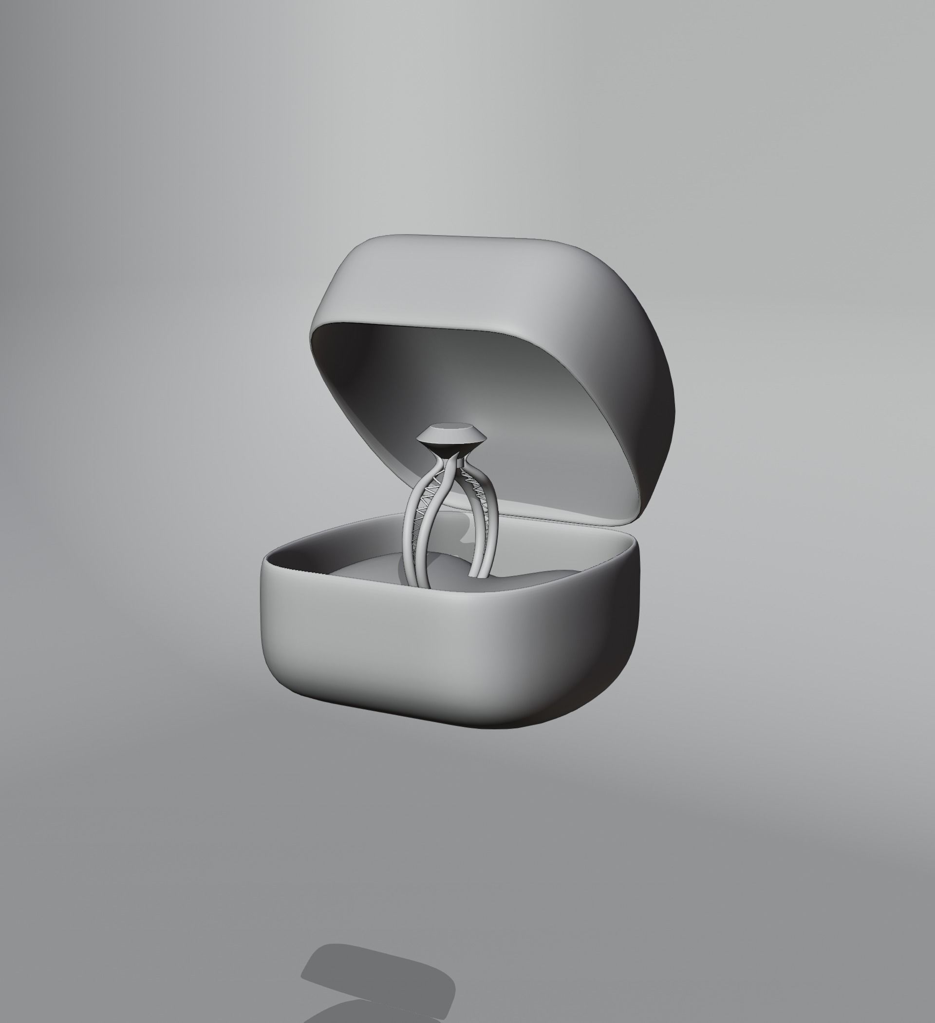 Gold Women Diamond Ring 3D print model 3D print model Low-poly 3D model_2