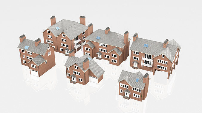 British House Design Collection - 6 Pieces 3D Model Pack 2