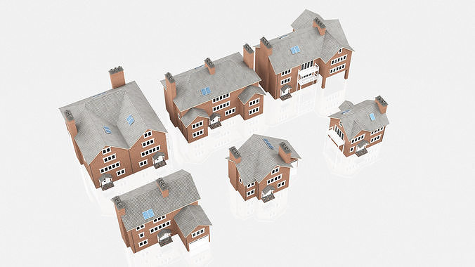 British House Design Collection - 6 Pieces 3D Model Pack 4