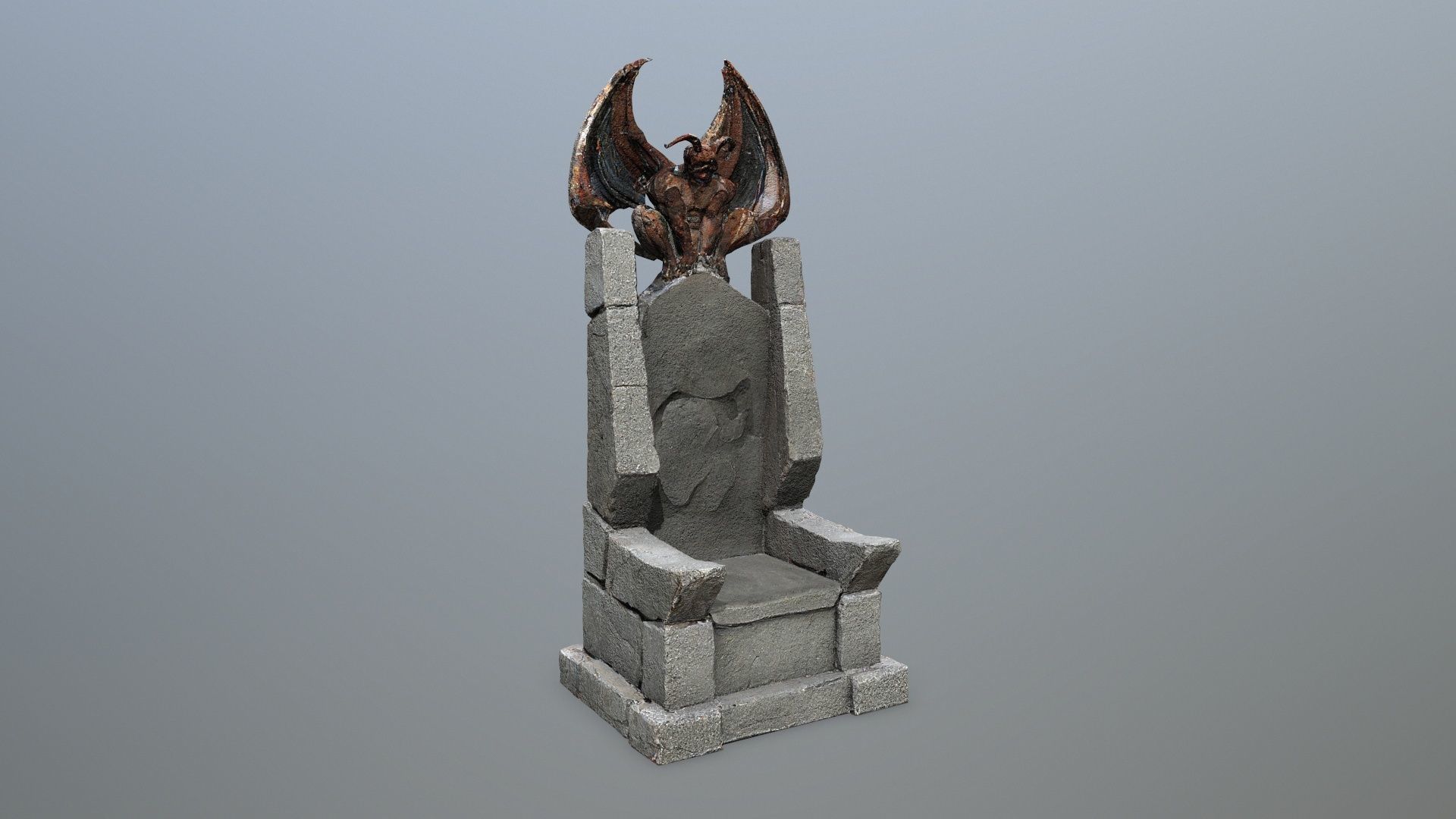 Devil Stone Throne Low-poly 3D model_10