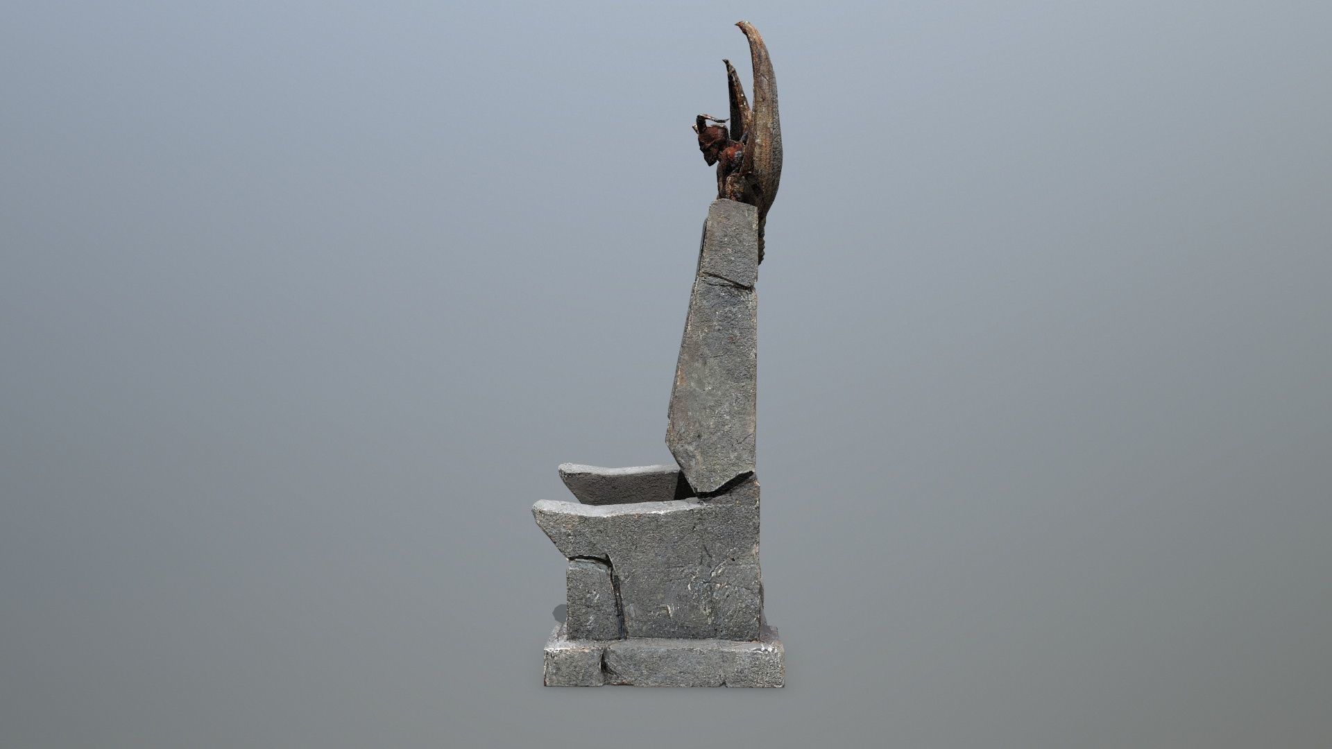 Devil Stone Throne Low-poly 3D model_5