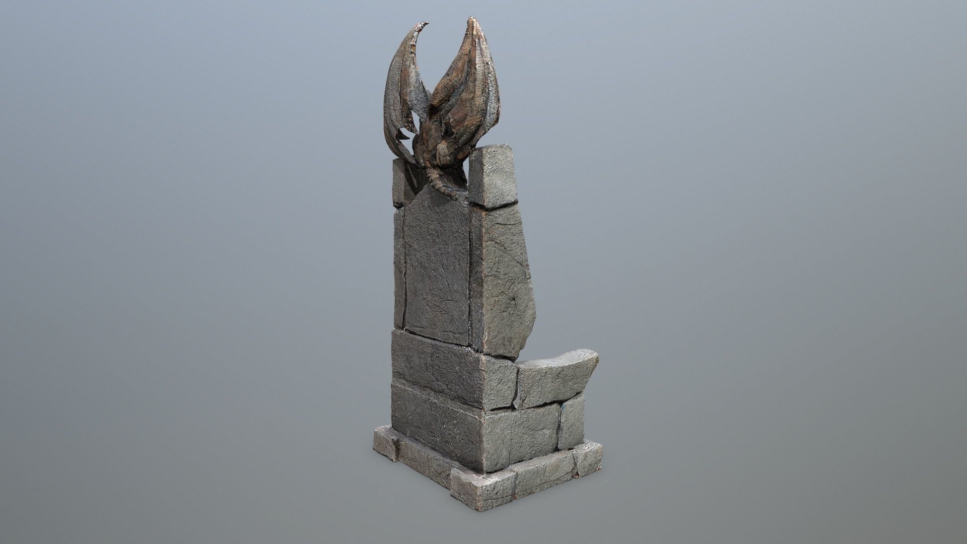 Devil Stone Throne Low-poly 3D model_8