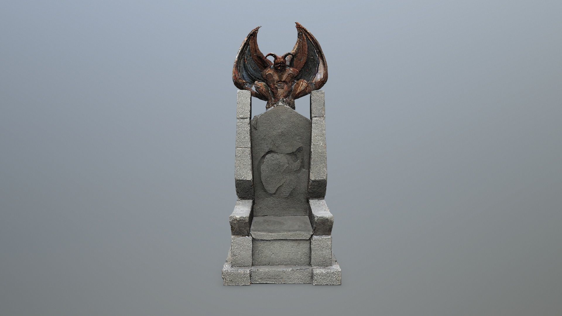 Devil Stone Throne Low-poly 3D model_3