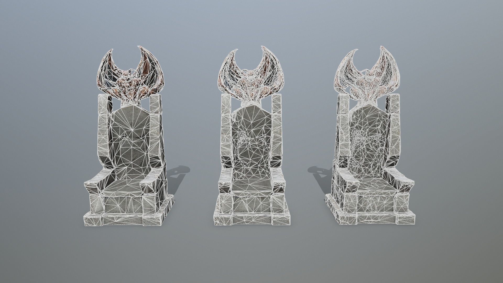 Devil Stone Throne Low-poly 3D model_13