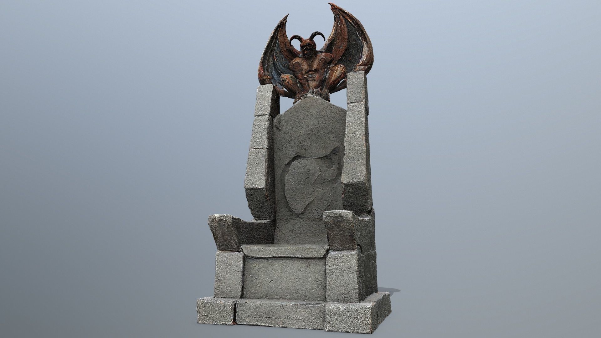 Devil Stone Throne Low-poly 3D model_1