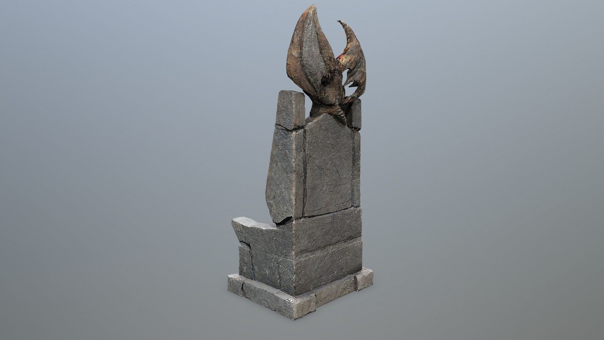 Devil Stone Throne Low-poly 3D model_6