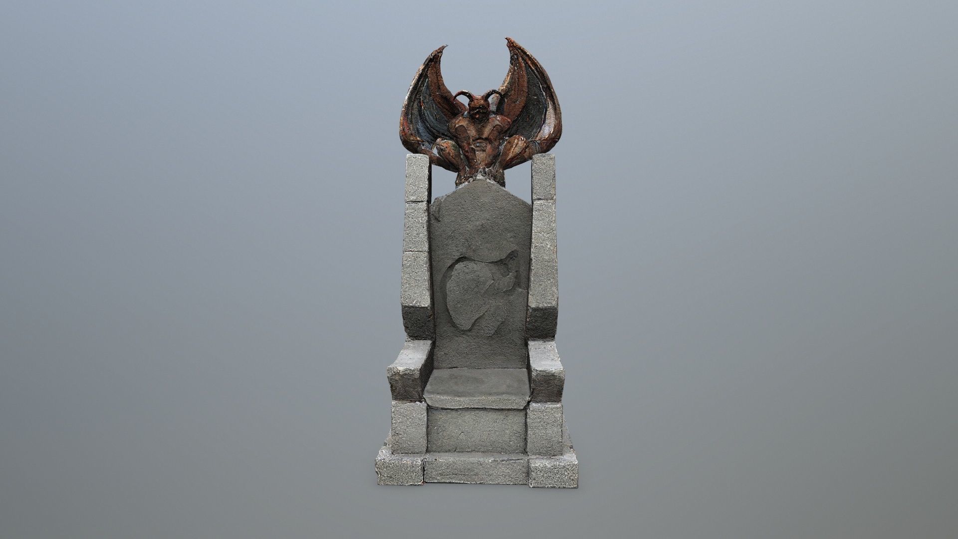 Devil Stone Throne Low-poly 3D model_11
