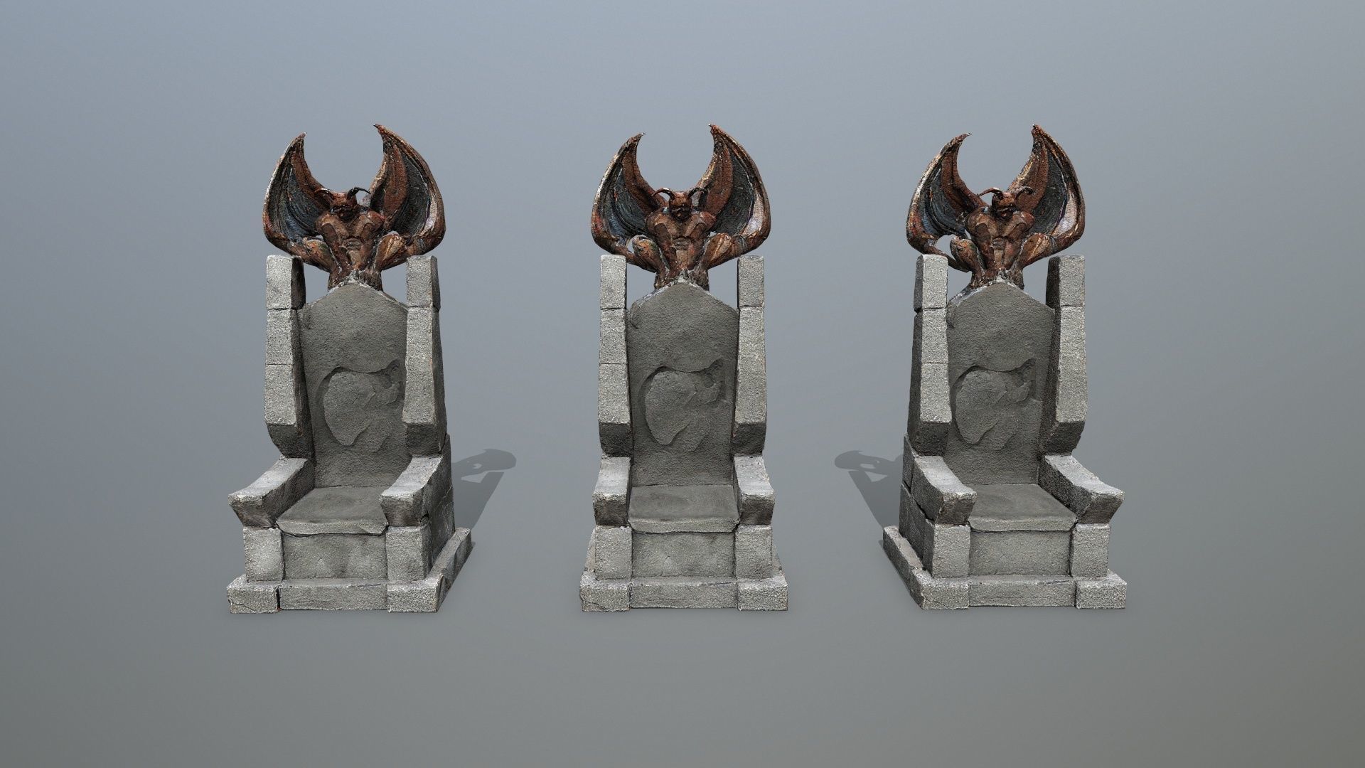 Devil Stone Throne Low-poly 3D model_12