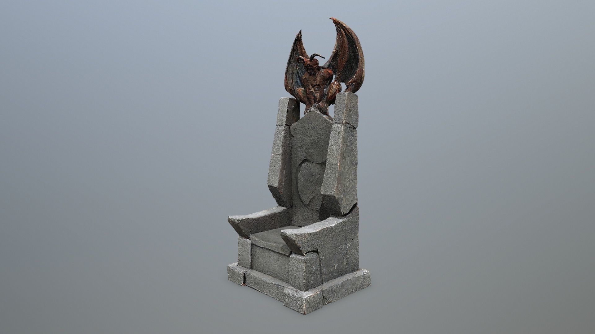 Devil Stone Throne Low-poly 3D model_4