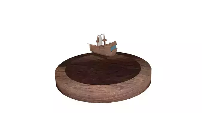 wooden Ship in a snow globe