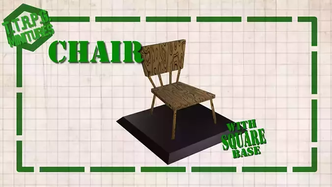 TTRPG and DnD Chair Miniature with Square Base