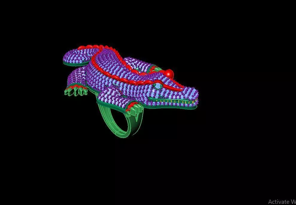 crocodil ring 3D print model
