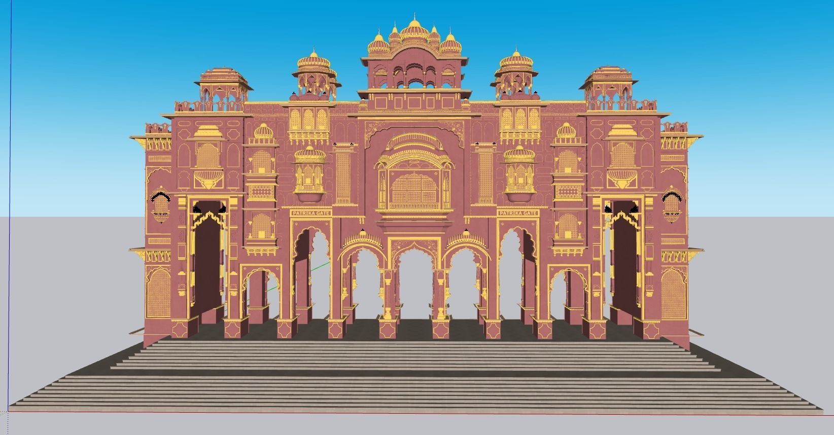 Patrika gate Jaipur 3D model_2