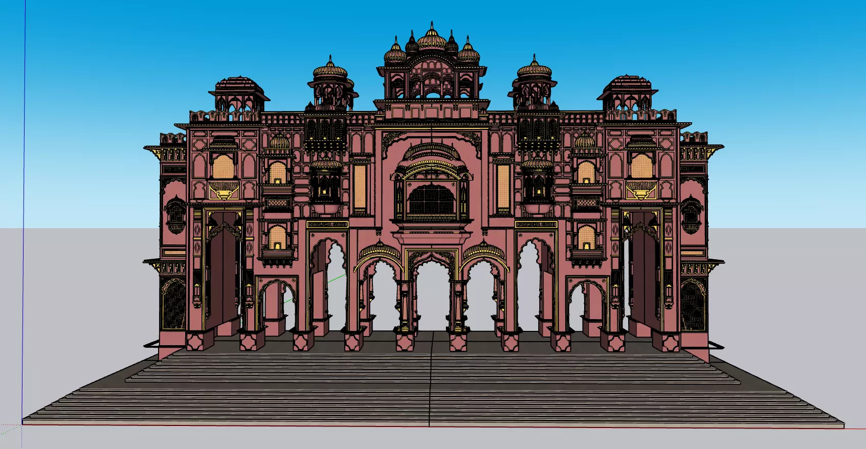Patrika gate Jaipur 3D model_0