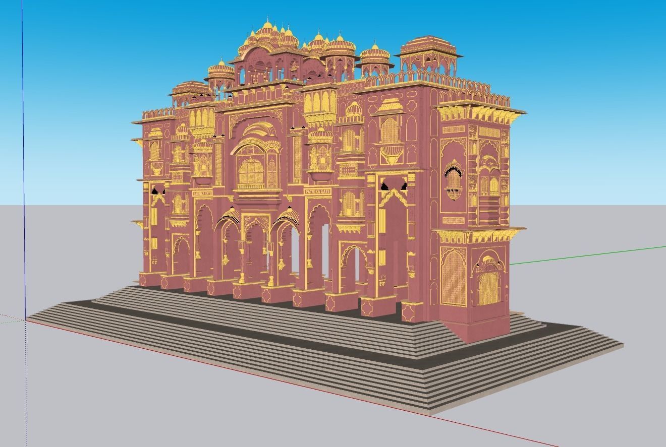 Patrika gate Jaipur 3D model_4