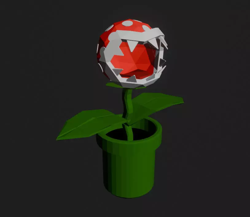Mario Piranha Plant Free low-poly 3D model