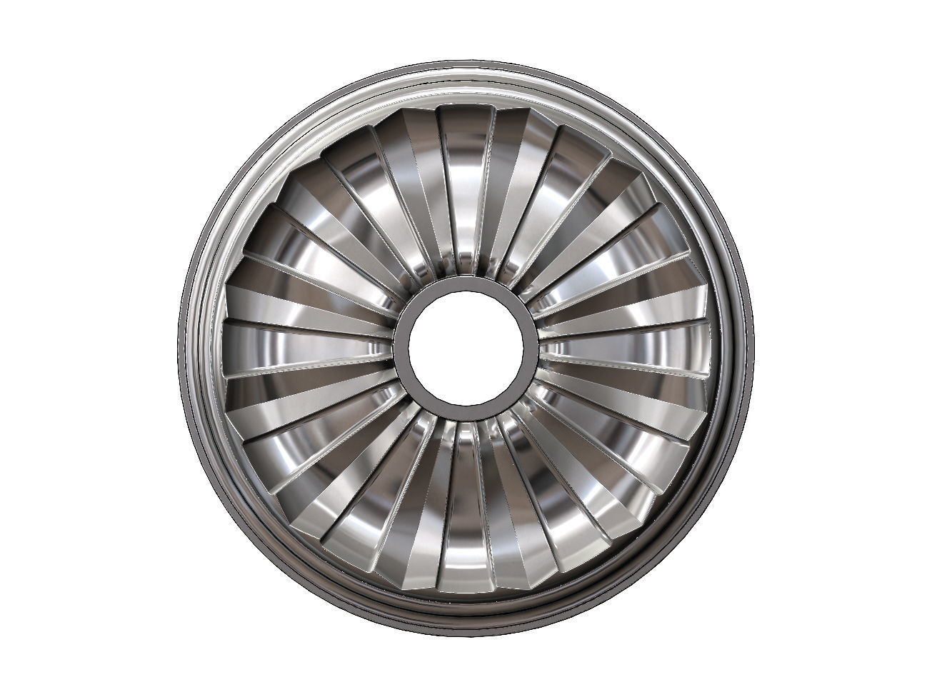 Faceted steps 450mm ceiling medalion rosette relief 3D print model_13