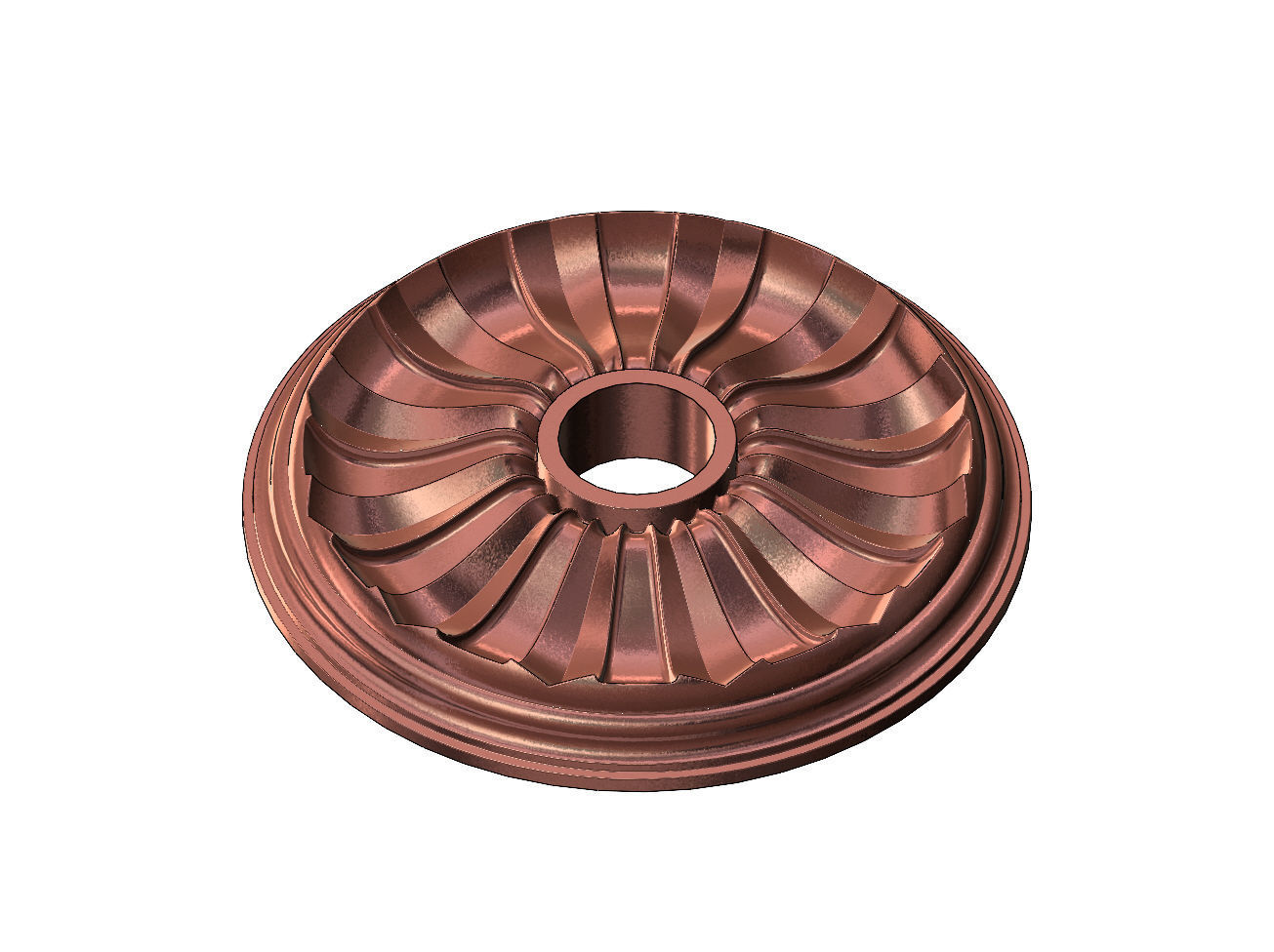 Faceted steps 450mm ceiling medalion rosette relief 3D print model_14