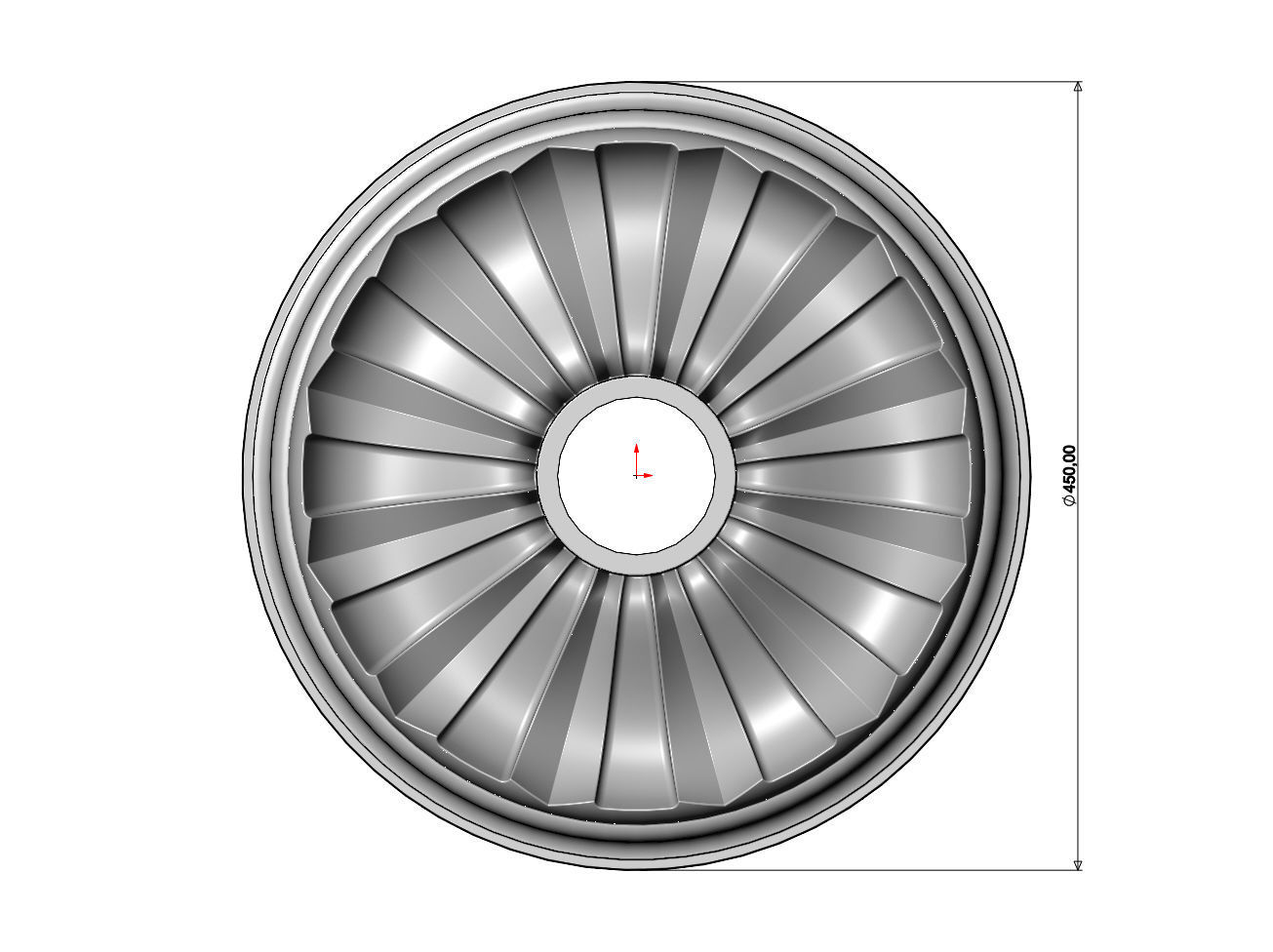 Faceted steps 450mm ceiling medalion rosette relief 3D print model_6